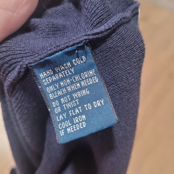 Polo Ralph Lauren Men Long Sleeve Pullover Navy Sweater Pima Cotton - Picture 4 of 4